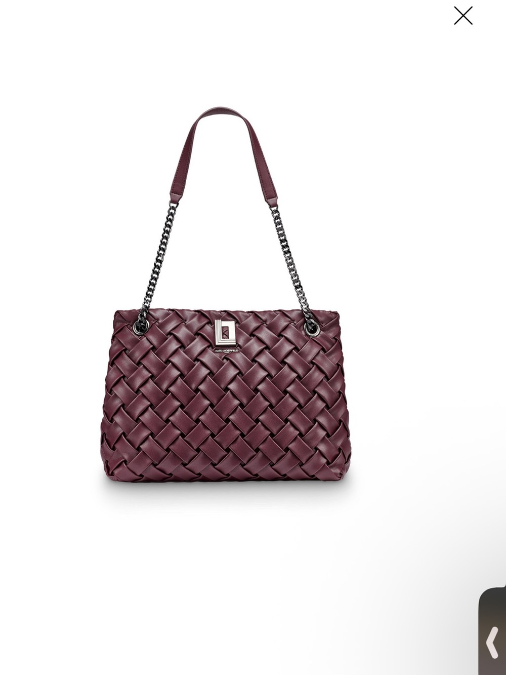 Karl Lagerfeld Woven Shoulder Bag in Plum